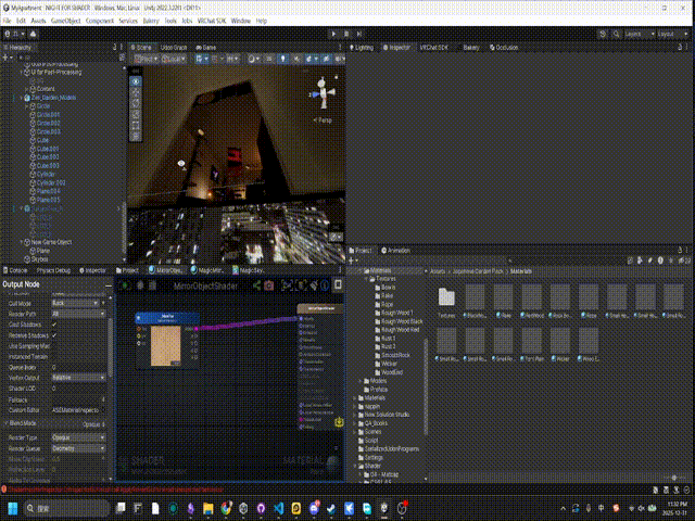 Correct rendering order showing Torii gates inside mirror